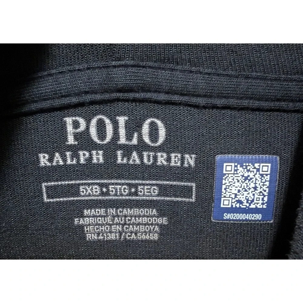 Polo Ralph Lauren Big & Tall Black Double Knit Full Zip Hoodie 5XB